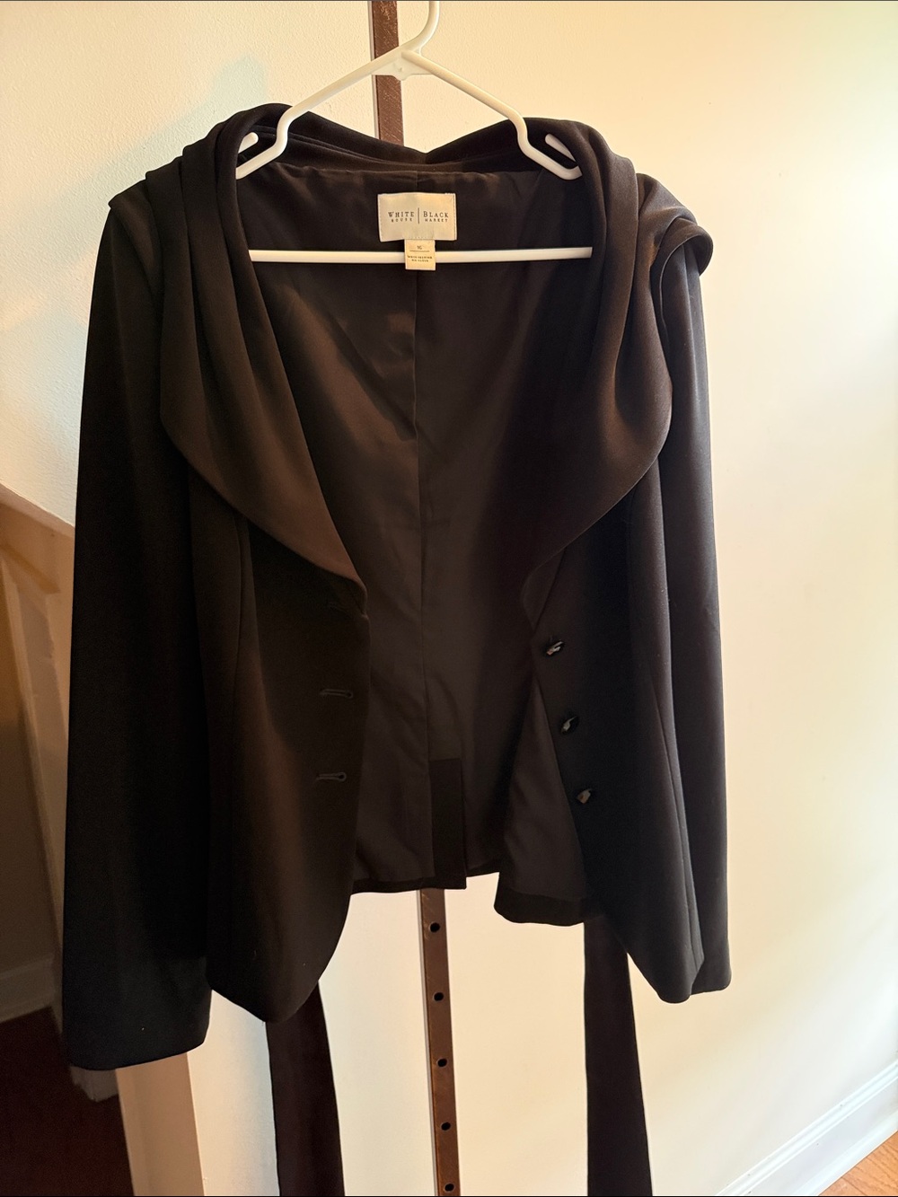 White House Black Market Black Draped Hood Blazer